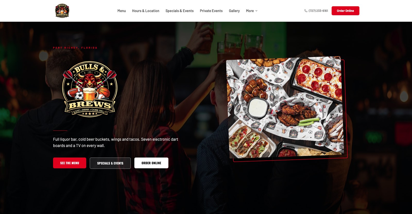 Bulls & Brews website